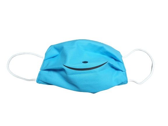 Masca de protectie ANALUCA cu pliuri pentru adulti albastru turcoaz smile