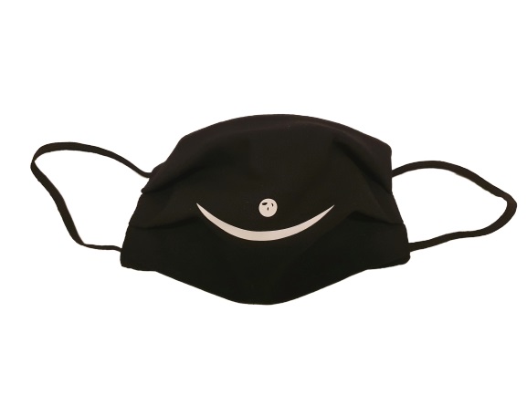 Masca de protectie ANALUCA cu pliuri pentru adulti neagra cu smile